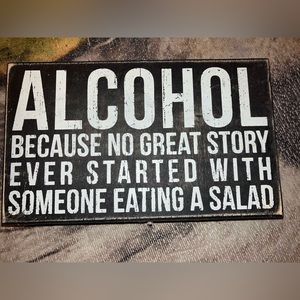 Wooden alcohol sign